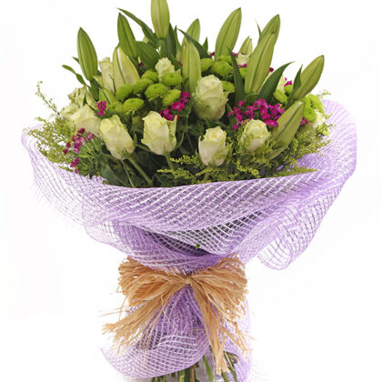 Lily Bouquet With white Rose